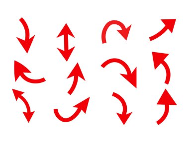 Beyaz Arkaplanda Kırmızı Ok Sembolü İzole Edildi