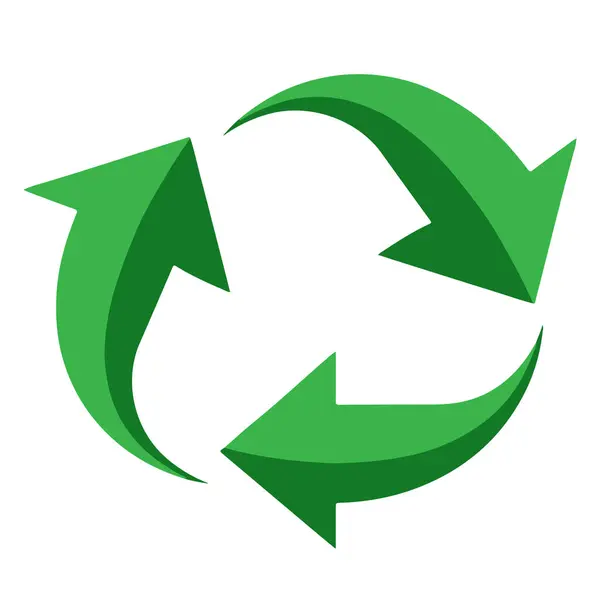 Beyaz arkaplanda yeşil oku geri dönüştür