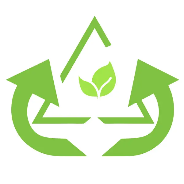 Beyaz arkaplanda yeşil oku geri dönüştür