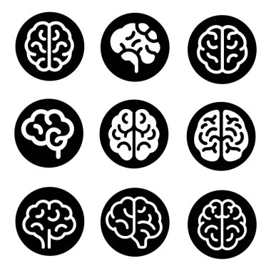 Vektör Simgesi Tasarım Sembol Beyni