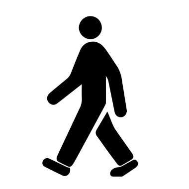 yayalar simgesi beyaz arka plan üzerinde
