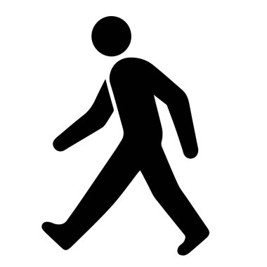 yayalar simgesi beyaz arka plan üzerinde