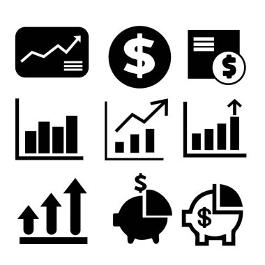 Beyaz arkaplanda finans simgesi