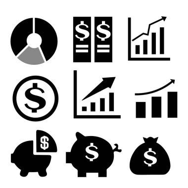 Beyaz arkaplanda finans simgesi