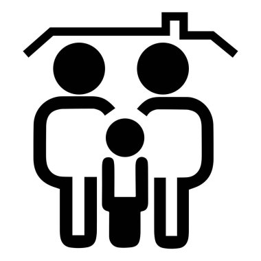 Beyaz arkaplanda ev aile simgesi