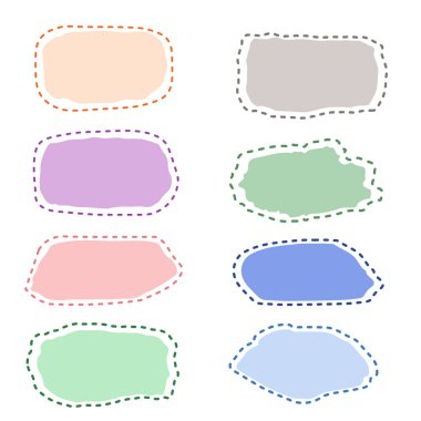 Metin eklemek ve işinizi dekore etmek için renkli fırça çerçevesi.