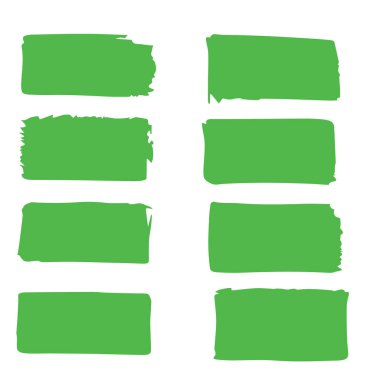 Yazı eklemek ve işinizi dekore etmek için yeşil fırça çerçevesi.