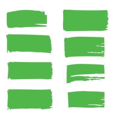 Yazı eklemek ve işinizi dekore etmek için yeşil fırça çerçevesi.