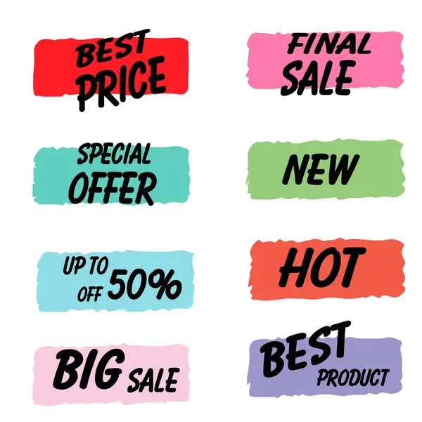 Renkli satış etiketleri seti