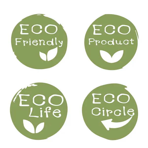  ECO sembolü yapraklı yeşil ok