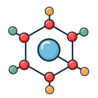 Beyaz arkaplanda molekol simgesi 