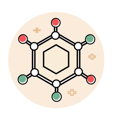 Beyaz arkaplanda molekol simgesi 
