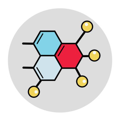Beyaz arkaplanda molekol simgesi