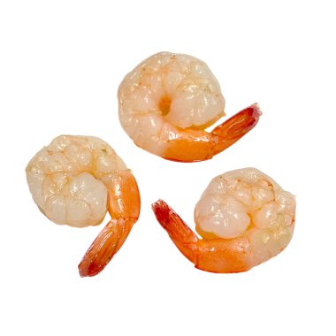 Beyaz arkaplanda karides