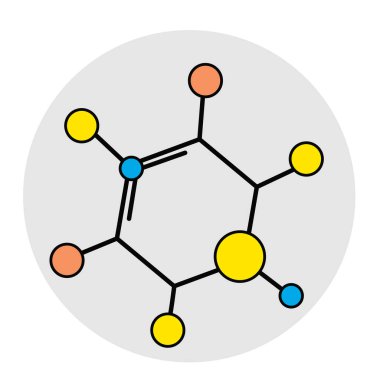 Beyaz arkaplanda molekol simgesi