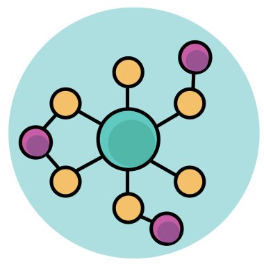 Beyaz arkaplanda molekol simgesi