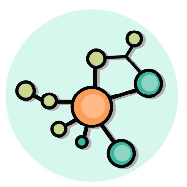 Beyaz arkaplanda molekol simgesi