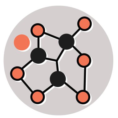 Beyaz arkaplanda molekol simgesi