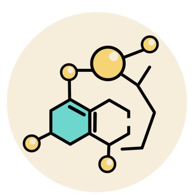 Beyaz arkaplanda molekol simgesi