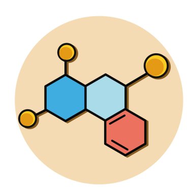 Beyaz arkaplanda molekol simgesi