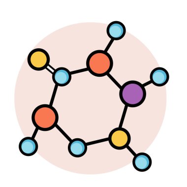 Beyaz arkaplanda molekol simgesi