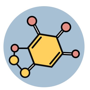 Beyaz arkaplanda molekol simgesi