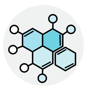 Beyaz arkaplanda molekol simgesi