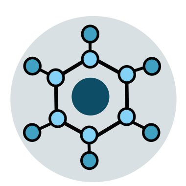 Beyaz arkaplanda molekol simgesi