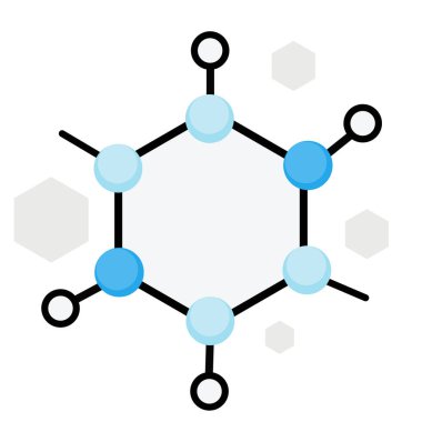 Beyaz arkaplanda molekol simgesi