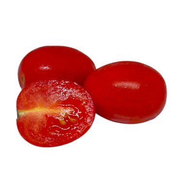 Beyaz arkaplanda izole edilmiş taze domates.