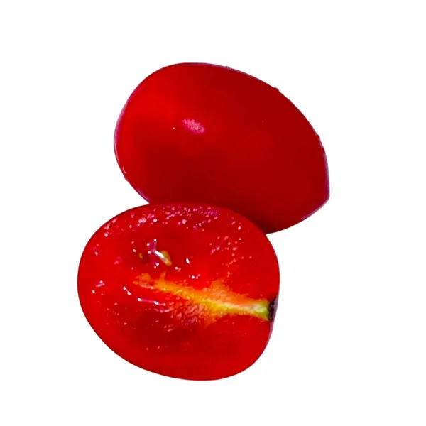 Beyaz arkaplanda izole edilmiş taze domates.