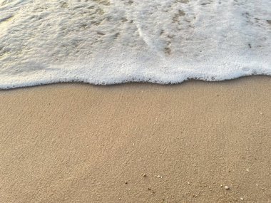 Sahilde dalgalar var.