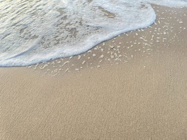 Sahilde dalgalar var.