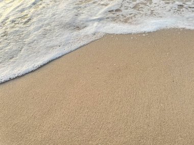 Sahilde dalgalar var.