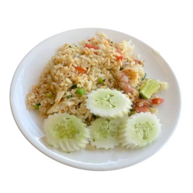 Beyaz arka planda kızarmış karides.