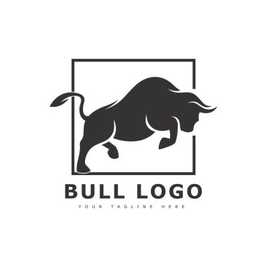 Boğa Logosu Tasarımı, Boğa Silueti, sembollü vektör çizimi şablonu