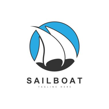 yelkenli logosu vektör tasarım şablonu
