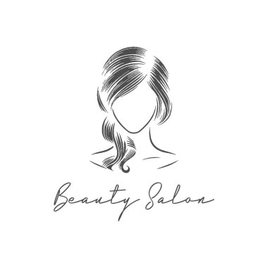 Güzellik salonu logosu tasarım şablonu çizimi