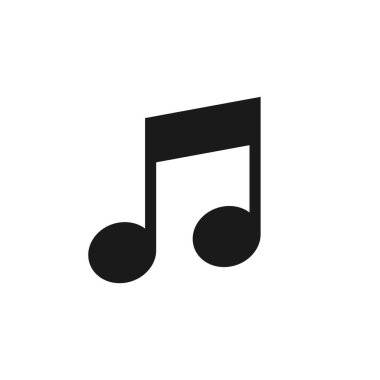 Müzik Notu Simgesi Vektör Şablonu Beyaz Arkaplanda İzole Edildi