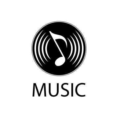 Müzik Logosu Vektörü beyaz arkaplanda izole edildi