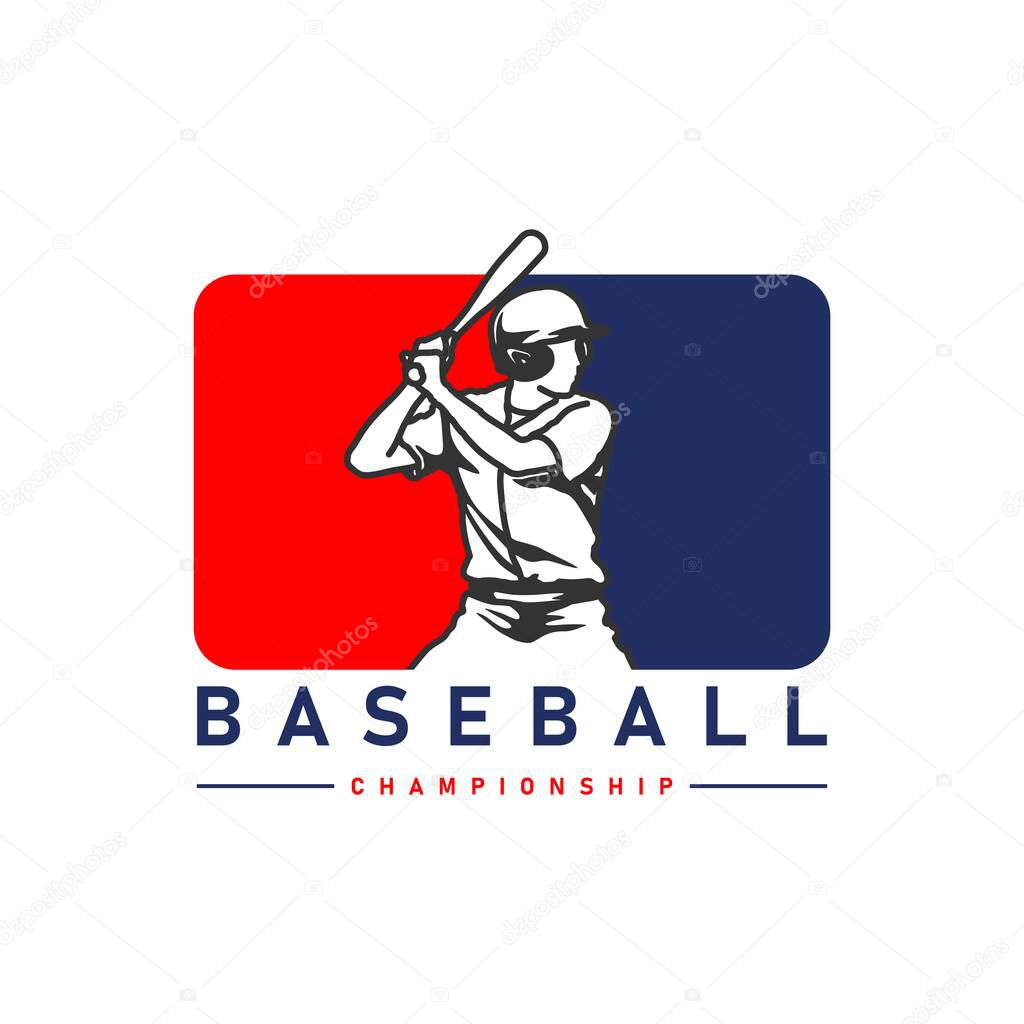 Baseball player logo design. Vector Design Template Elements for Sports club