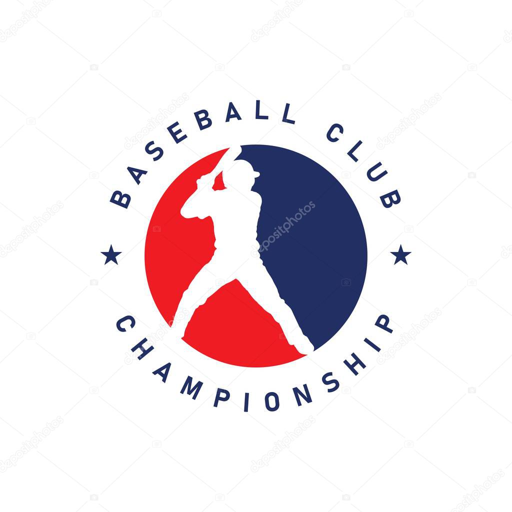 Baseball player logo design. Vector Design Template Elements for Sports club