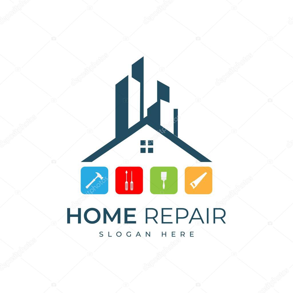 Home Repair Logo Template Design Vector