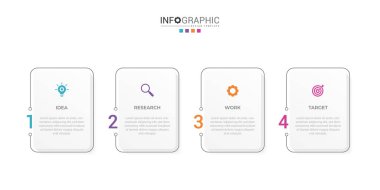 vector illustration Infographic design template with icons and 4 options or steps. Can be used for process, presentations, layout, banner,info graph.