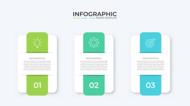 Simge ve 3 seçenek veya adımlı vektör Infographic etiket tasarım şablonu. İşlem şeması, sunumlar, iş akışı düzeni, afiş, akış şeması, bilgi grafiği için kullanılabilir