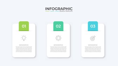 Simge ve 3 seçenek veya adımlı vektör Infographic etiket tasarım şablonu. İşlem şeması, sunumlar, iş akışı düzeni, afiş, akış şeması, bilgi grafiği için kullanılabilir