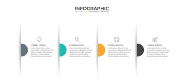 Simge ve 4 seçenek veya adımlı Vektör Bilgisel etiket tasarım şablonu