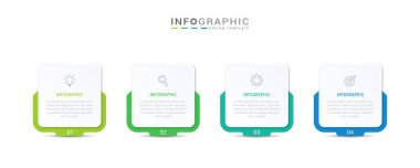 Bilgi şablonu 4 seçenek süreci ya da iş için adım