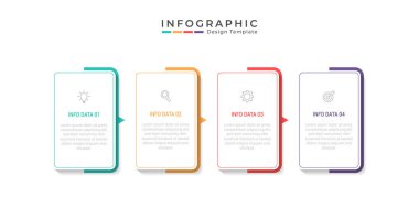 vector illustration Infographic design template with icons and 4 options or steps. Can be used for process, presentations, layout, banner,info graph.