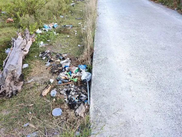 Herhangi bir yere çöp at. Çevre kirliliği. Ekolojik sorun